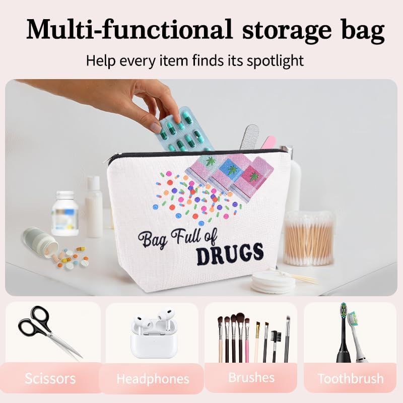 Medicine Drug Bags for Travel Pharmacy Birthday Christmas Gifts for Pharmacist Nurse Female Nursing Students Doctor Pouch Medical Patient Bag Med Physician Practitioner Accessories Bag Gifts for Women - Image 2