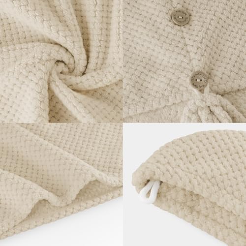 MaopaoBeauty 2 Pack Large Microfiber Hair Towel Wrap, Quick Dry Hair Towels for Women Long, Curly, Thick Hair, Super Absorbent Hair Turban for Wet Hair, Khaki - Image 5
