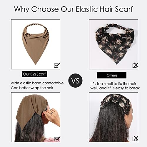 Vercret Hair Scarf Headband for Women,Boho Bandana Pretied Elastic Kerchief - Image 3