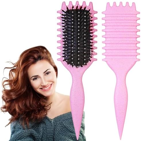 1 PCS Curly Hair Brush, Curl Defining Brush (Pink) by Unknown