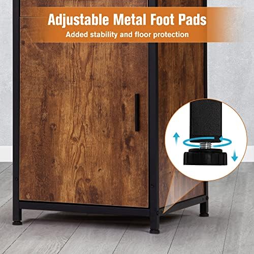 Salon Storage Cabinet for Hair Stylist,Rustic Brown - Image 5