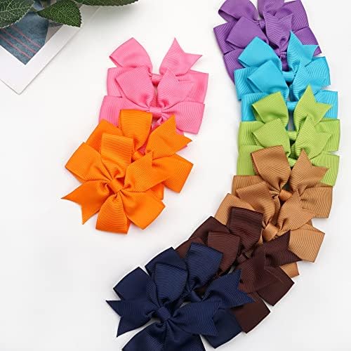 CÉLLOT 40Pcs 3 Inch Boutique Grosgrain Ribbon Pinwheel Hair Bows Alligator Clips For Girls Toddlers Accessories Teens Gifts In Pairs - Image 4