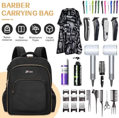 TORIBIO Barber Supplies Bag Backpack for Men, Clipper Tool Bookbag - Image 2