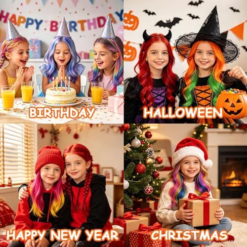 10PCS Temporary Hair Color for Kids, Non-Sticky Washable Hair Dye for Girls, Boys, Teens, Women & Men, Natural Instant Color Wax for Daily Fun, Cosplay, Halloween & Christmas Party - Image 3