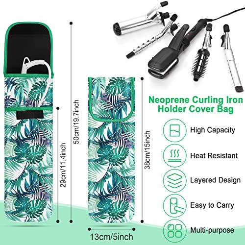 Shappy 2 Pcs Heat Resistant Curling Iron Flat Iron Travel Case,Frond - Image 3