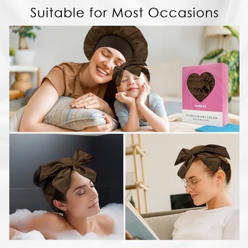 weiwei Satin Heatless Curlers Hair Curler, No Heat Curls Overnight Hair Curlers to Sleep In Overnight Curls Headband, 70" Hair Curlers No Heat, 9 Pcs Satin Heatless Curling Set for Women Long Hair - Image 5