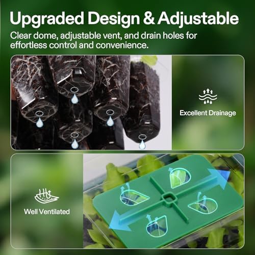 VIVOSUN 6-Pack Seed Starter Trays & 10"x20.75" Seedling Heat Mat - Image 2