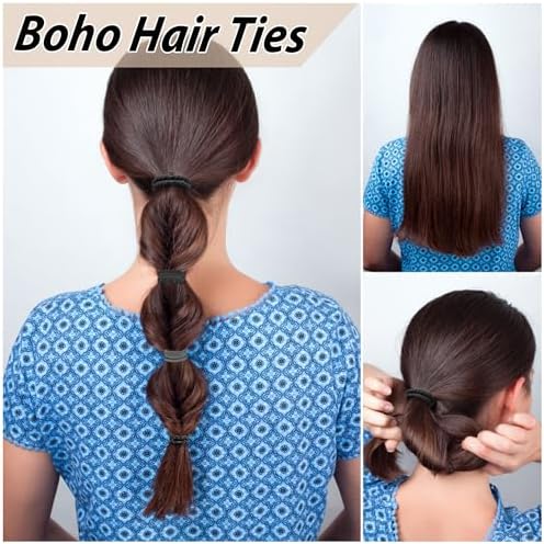 KANPRINCESS 20PCS Boho Hair Accessories, Elastic No-Damage Hair Ties, Cute Bracelets for Women and Girls - All Day Hold for Thick, Thin Hair, and Ponytails - Image 6