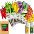 Salsa Garden Seed Pod Kit for AeroGarden, iDoo, Ahopegarden Hydroponic System, 400+ Seeds Includes Red Chili, Green, Yellow, and Purple Bell Pepper, Cucumber, Red/Golden Cherry Tomato (7-Pod) by inbloomgarden