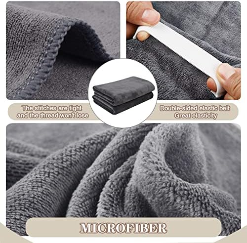 SUNLAND Microfiber Hair Towel 40 X 20 inches 2Pack Grey - Image 6