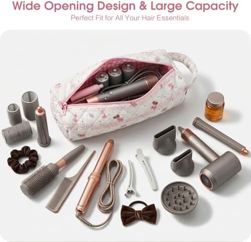 Quilted Hair Tools Travel Bag, Hair Styling Accessories, Travel Essentials - Image 4