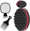 3-Piece Curl Sponge Kit with Afro Pick and Styling Comb by YAYAMO