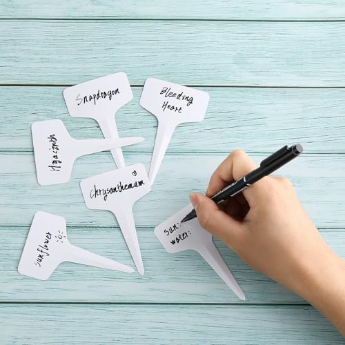 500 PCS Plant Labels T-Shape, 4 Inch Potted Plant Name Tags Plastic, White - Image 2