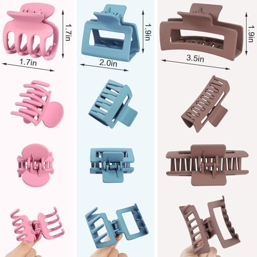 SMKSL 12 Pcs Hair Claw Clips for Women & Girls 3 Styles Hair Accessories - Image 4