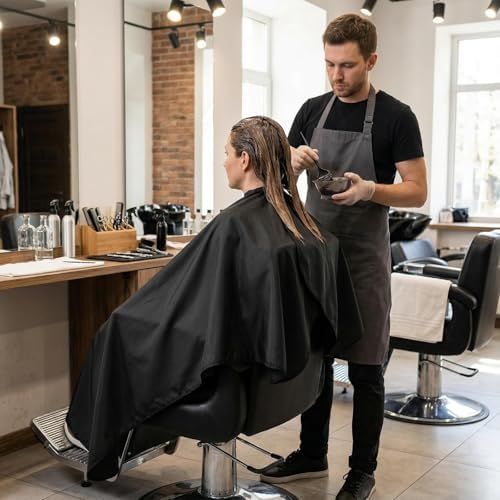 Waterproof Barber Cape 51"x59" Anti-Static Salon Cape with Adjustable Snap Closure for Hairdressing - Image 7