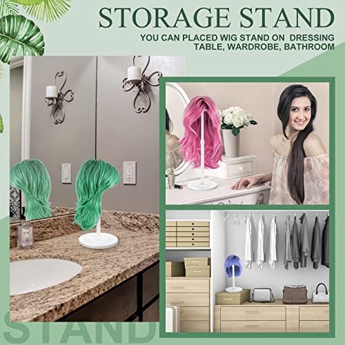 Tatuo 8 Pcs Wig Stand, 9.8"-18.9" Adjustable Height Wig Head Holder, White - Image 4