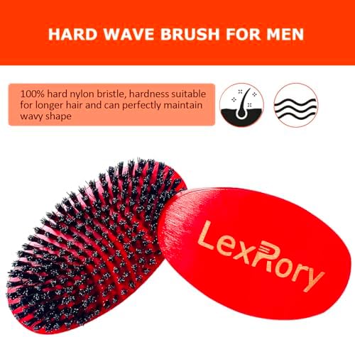 Palm Wave Brush 360 Curved Hard Bristle Hair Brushes for Men Wavers - Image 2