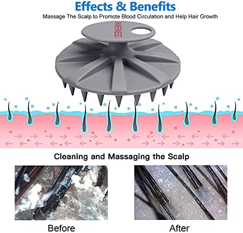 One-piece Silicone Scalp Massager Shampoo Brush Hair Wash Scrubber, Gray - Image 3