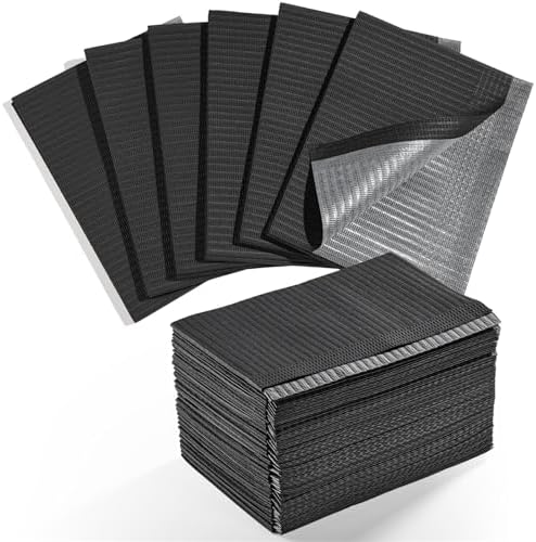 Makartt 50 Pcs Black Foldable Nail Mats, 3-Ply Waterproof Disposable by Makartt