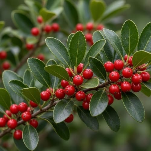 Upright Yaupon Holly (Ilex vomitoria), 2 Pack Live Plants - Upright Evergreen Shrub, Red Winter Berries, Drought Tolerant, Hardy Zones 7-10, Garden & Container Friendly by Unknown