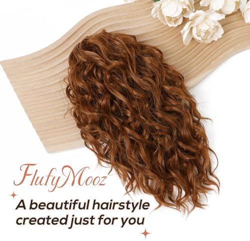 Flufymooz Ponytail Extension, 12" Short Claw Ponytail Extension Wavy Curly Jaw Clip in Pony tails Hair Extension Natural Synthetic Hairpiece for Women (Copper Red) - Image 2