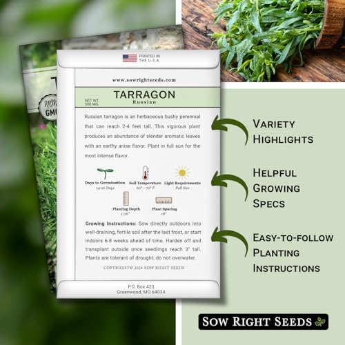 Sow Right Seeds - Russian Tarragon Seed for Planting Perennial Herbs 2pk - Image 2