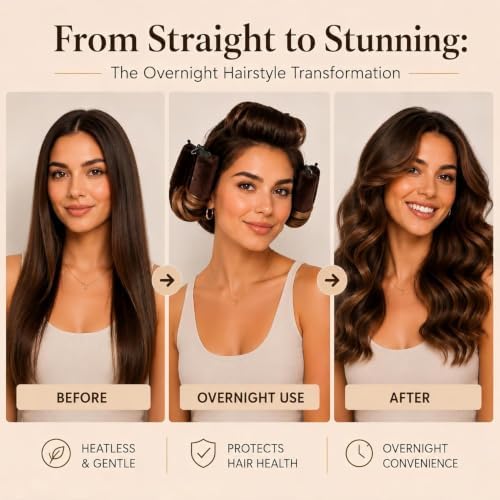 Jumbo Heatless Hair Curlers for Overnight Curls, Velvet Rollers - Image 2