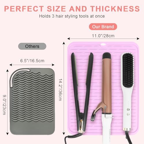 AMIJEAL Oversize Silicone Heat Resistant Mat for Hair Tools(14.2" x 11") - Image 5