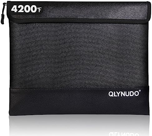 4200°F Fire Proof Bag for Documents, Waterproof Safe Pouch for Cash by QLYNUDO