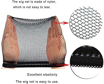 2 Pieces Mesh Wig Caps for Long Hair with Open-end Wig Cap Weaving Wig Cap for Women (Black S） - Image 4