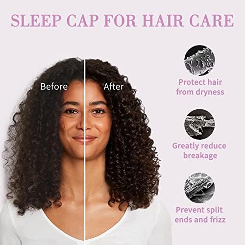 Fittia Satin Lined Sleep Bonnet, Adjustable Non-Slip Cap For Locs, Medium - Image 2