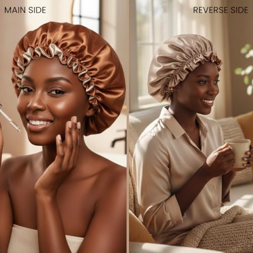 Silk Satin Hair Bonnet for Sleeping Reversible - Image 2