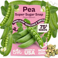 SVI 75 Super Sugar Snap Pea Seeds (Pisum sativum) – Stringless Sweet Peas Seed Packets – Crisp Snap Pea Pods, Vining Heirloom Vegetable Seeds for Vegetable Garden Beds, Containers, Home Garden, Fields by SVI