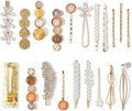 Mehayi 20 PCS Pearl Hair Clips Set Fashion Korean Acrylic Resin Hair Barrettes, Bobby Pins Hairpins for Women and Ladies Girls Headwear Styling Tools, Hair Accessories for Decorative Party Wedding by Mehayi
