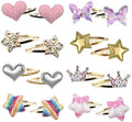 Gingbiss 16 Pcs Girls Hair Clips, Cute Sparkly Snap Hair Barrettes for Kids by Gingbiss