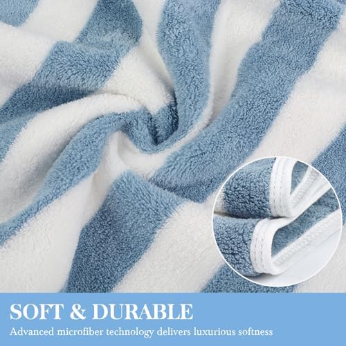 KinHwa Blue Bathroom Hand Towels, Microfiber, 16x30 Inch, 2 Pack - Image 5