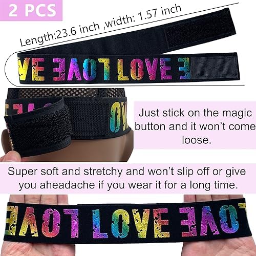 Elastic Wig Bands with Melting and Adjustable Magic Buckle for Lace Frontal Wigs, Edges Lay and Grip, Suitable for Wig Bands and Edges (2PCs, ColorLove) - Image 2