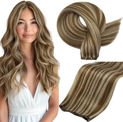 Full Shine Sew In Hair Extensions Real Human Hair Add Length 24 Inch 60g by FullShine