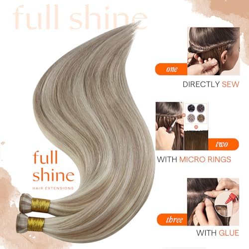 Full Shine Genius Weft Hair Extensions Human Hair Add Length 20 Inch 80g - Image 3