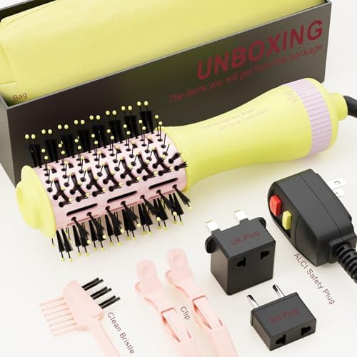 Auto Dual Voltage Hair Dryer Brush Blow Dryer Brush In One- International Travel Essentials For Women - Cepillo Secador De Cabello 2” Oval Size Hair Curler/Straightener Portable Mini Hair Styling Tool - Image 5