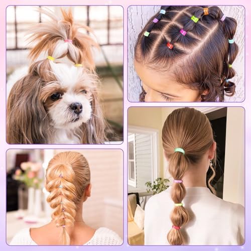 BESARME 1500 Mini Hair Rubber Bands Set with Styling Tools, 28 Colors - Image 7