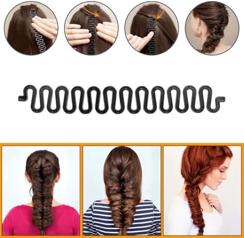 28Pcs DIY Hair Braiding and Modelling Tool Kit - Hair Design Styling Tools, Hair Braiding Tool Kit with Hair Modelling Accessories for Simple and Fast Spiral Braids for Women - Image 2