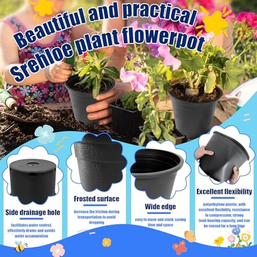 Pots for Plants 5 Gallon 10Pcs 12 inch Flexible Plastic Nursery Pot - Image 3