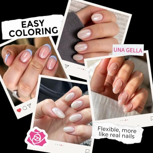 UNA GELLA Short Oval Round Nail Tips Pre Etched Short Oval Gel Nail Tips - Image 2