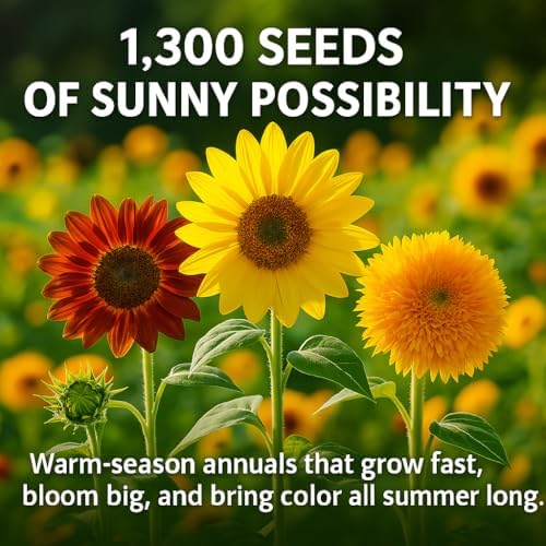 NatureZ Edge 1300+ Sunflower Seeds Garden Variety Pack, Bulk Sunflower Seeds for Planting Flowers, Get More Sunflower Seeds to Plant, Mammoth, Dwarf, Lemon Queen, Giant and More. 2oz Packet - Image 5