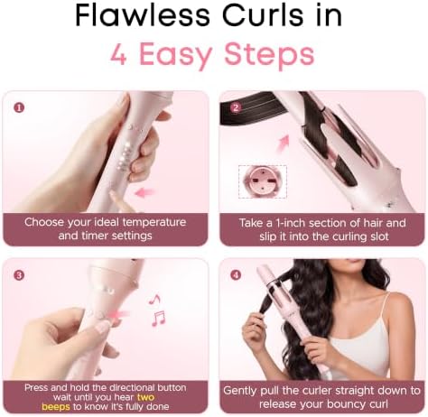 DANJU 5 in 1 Automatic Curling Iron Set with 5 Interchangeable Styling Tool - Image 4
