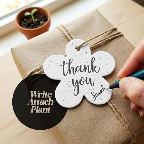48 Plantable Flower Thank You Tags, 4 Floral Designs - Image 5