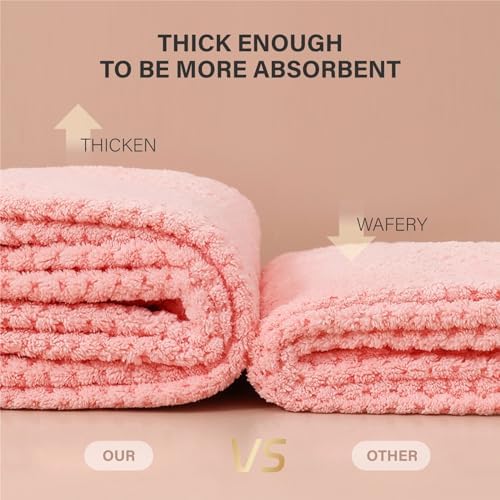 MaopaoBeauty 2 Pack Hair Drying Towels, Hair Towel Wrap, Absorbent Microfiber Hair Towel Turban with Button Design to Dry Hair More Quicker, Grey - Image 7