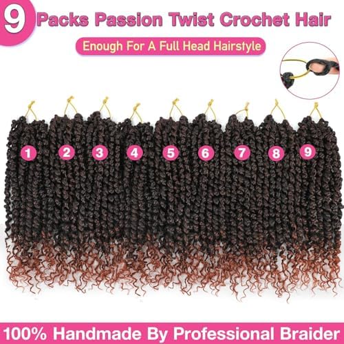 Passion Twist Crochet Hair 18" Ombre Red Long 9Packs - Image 2