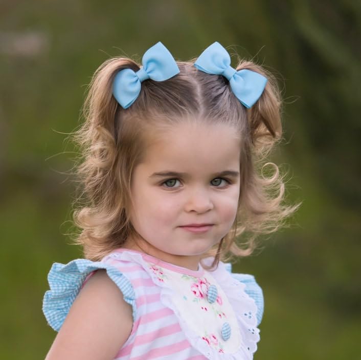 CÉLLOT Toddler Hair Accessories - 40pcs 2.75" Elastics Rubber Ribbon Bands, Bows for Baby Girls, Kids & Children, Pastel Colors - Image 6